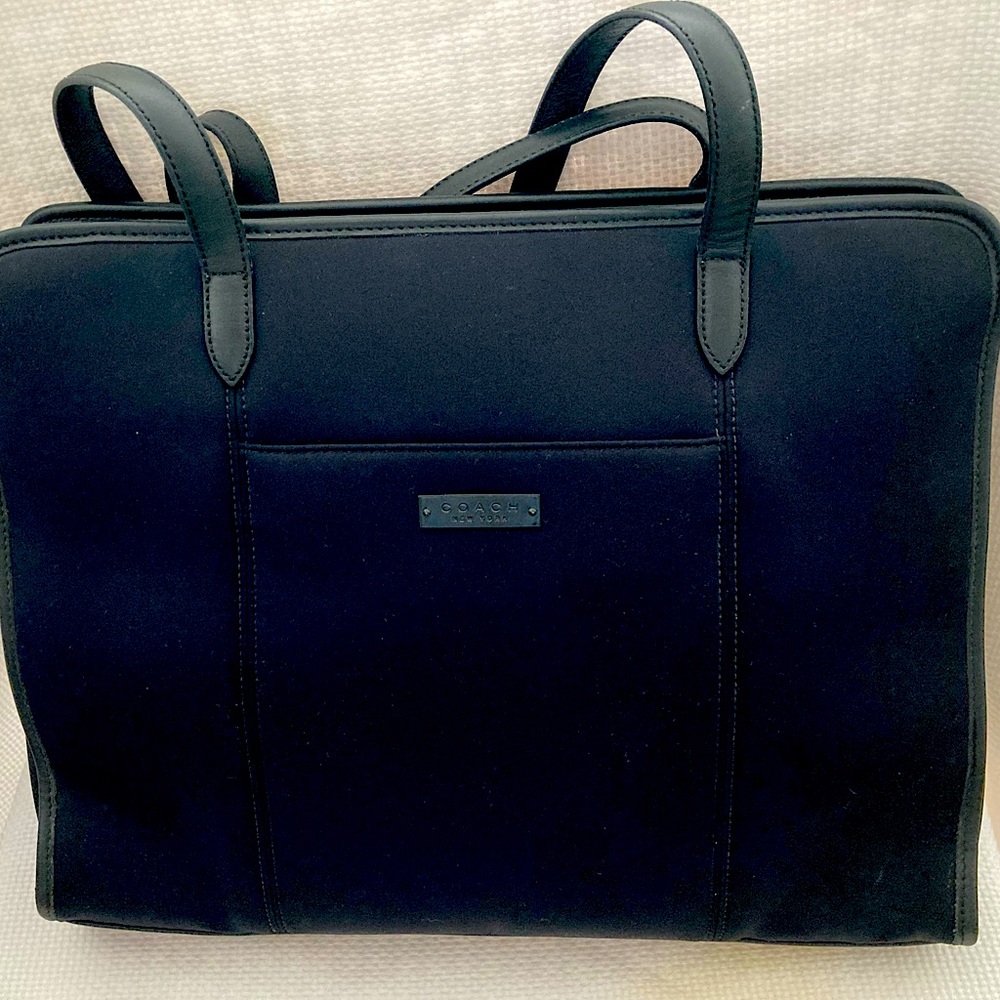 COACH Vintage Black Neoprene Leather Tote aka “Neo Tote”